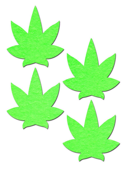Two Pair Small Glowing Leaf Nipple Pasties